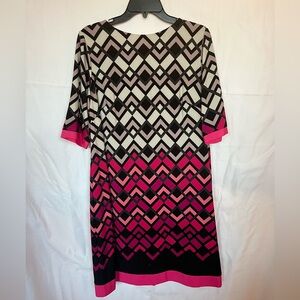 Eliza J Black and Pink Geometric Dress